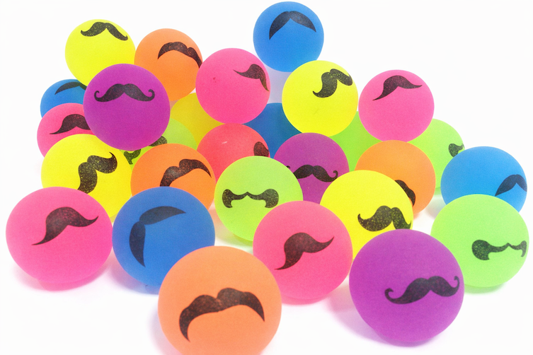 Neon Mustache Bouncy Balls